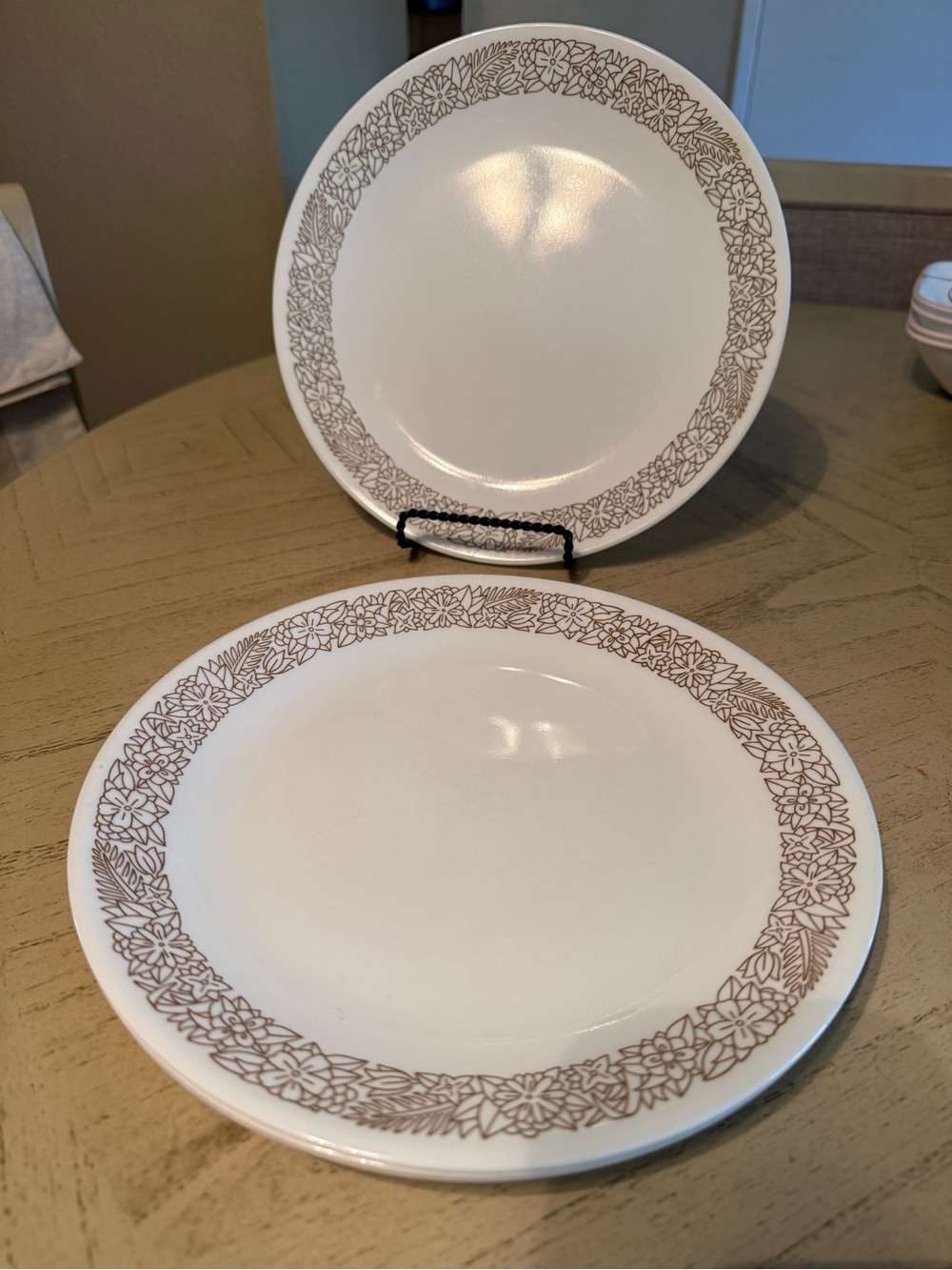 Vintage Corelle Woodland Brown dinner plates Set Of 4 by Corning